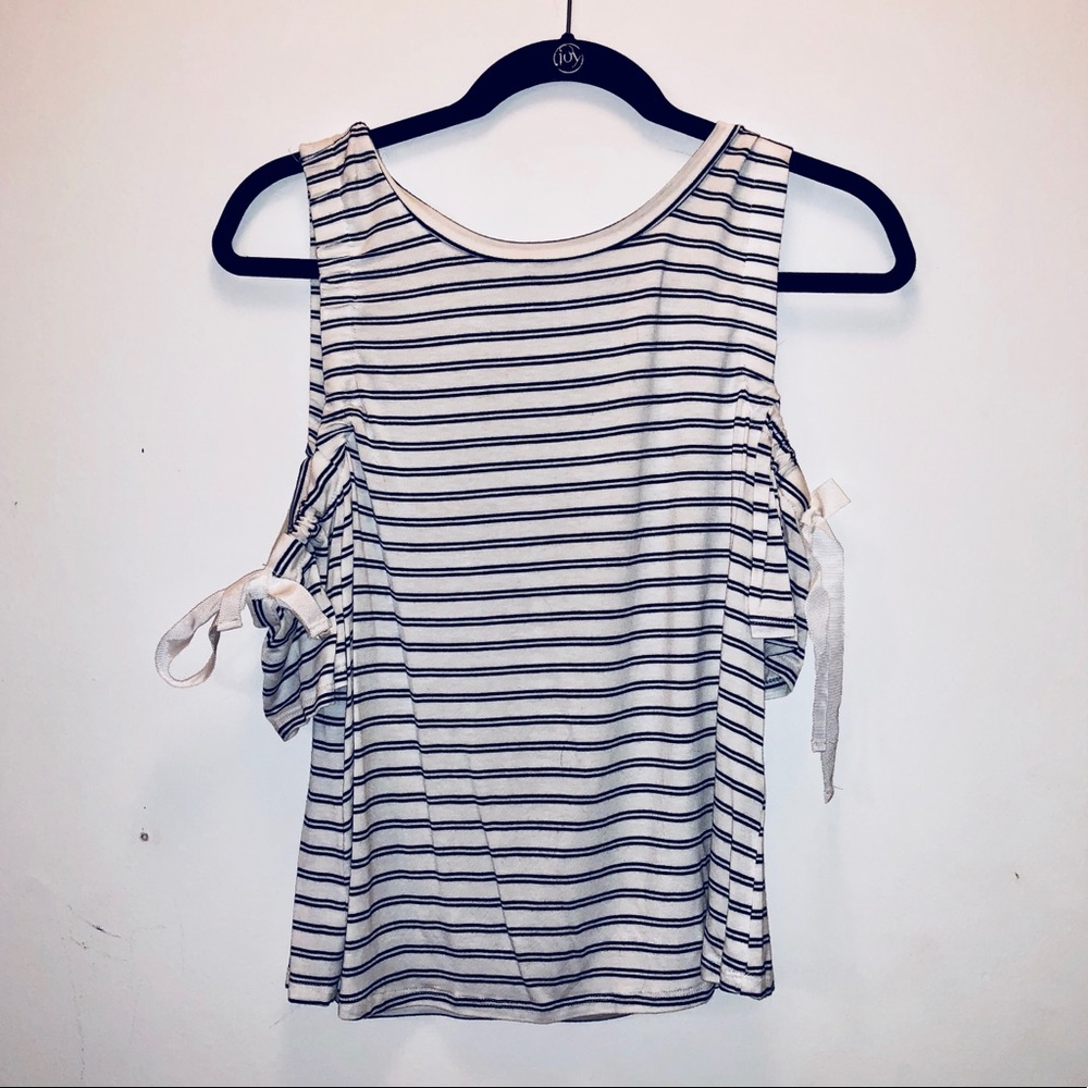 Open Shoulder Striped Top